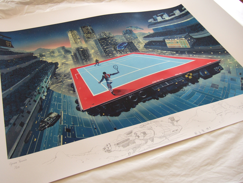 Ed's print, A0 Space Tennis